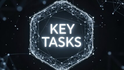 Key Tasks Concept with Digital Network Connection Abstract Design