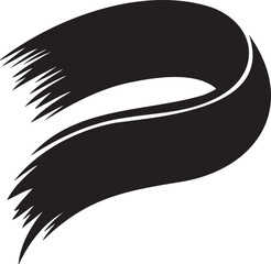 Black ribbon abstract swoosh illustration for graphic design projects and concepts