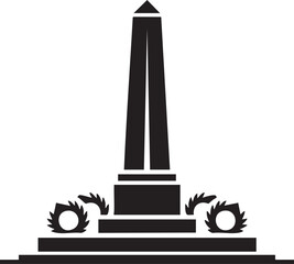 Black Silhouette of a Monument Commemorating History and Remembrance