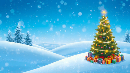 Obraz premium christmas tree with snow