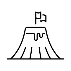Mountain vector icon. editable line icon in outline style with summit elements