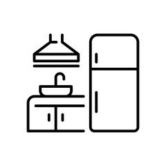 Kitchen vector icon. editable line icon, outline style, kitchen symbols
