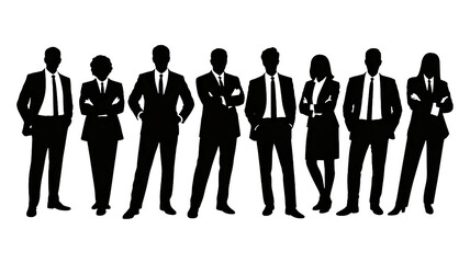 Silhouette figures stand together in solidarity and darkness