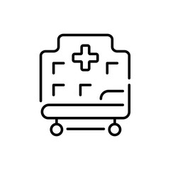 Ambulance vector icon. editable line icon with outline medical symbols