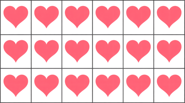 Romantic pattern of coral hearts on a dark backdrop for Valentine's