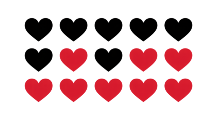 Romantic red hearts floating against dramatic black background design