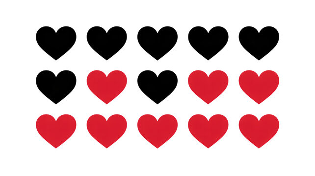 Romantic red hearts floating against dramatic black background design - Powered by Adobe