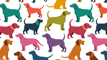 Vibrant colorful dog pattern adds a playful touch to any design project