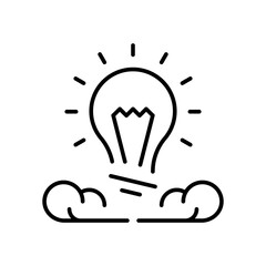 Light bulb vector icon. editable line icon, outline idea symbol, inspiration concept