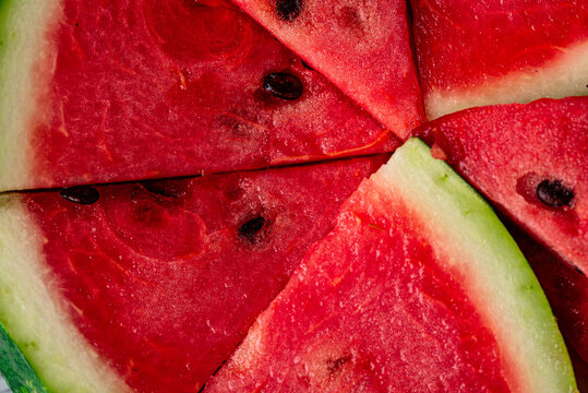 Fresh juicy sliced watermelon close up