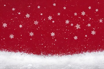 Merry Christmas and Happy Holidays greeting card, frame, banner. New Year. Noel. Red and white Christmas decorations and g top view. Winter xmas holiday celebration