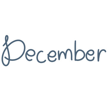 Cute Blue December Lettering PNG Clipart