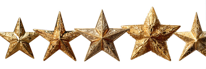 Obraz premium Golden stars png cut out element set