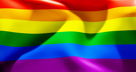 Flag of LGBTQ+ waving high resolution 10K+ size