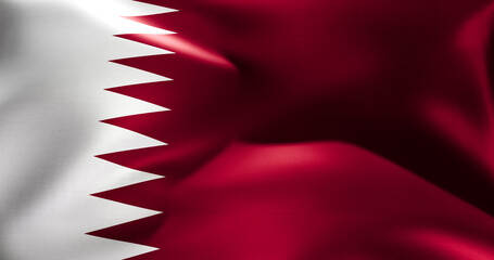 Obraz premium Flag of Qatar waving high resolution 10K+ size