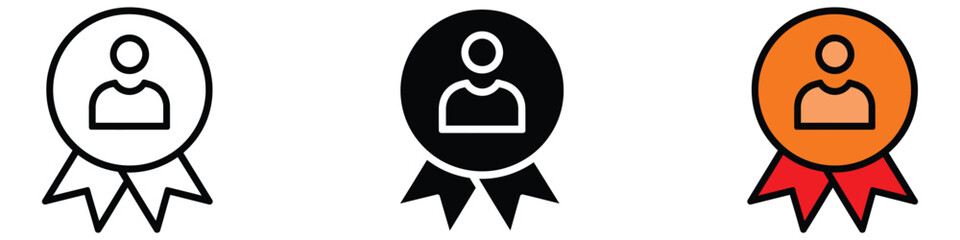 Outstanding Person icon vector. employee recognition badge symbol. vector illustration.