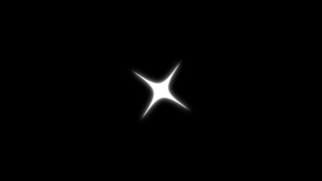 sparkling stars animation, flat vector doodle sparkle, glowing light trails, white cartoon blinking stars, Twinkle light stars sparkling, 2D shining twinkle effect on black screen background. 4k