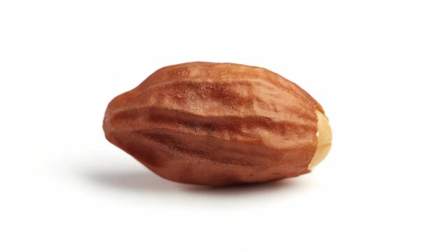 Video A single hazel nut lying on a white surface