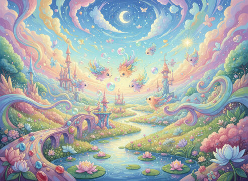 abstract fractal background - Powered by Adobe