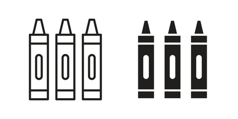 Crayon icon. Outline, Glyph and Filled Outline Style
