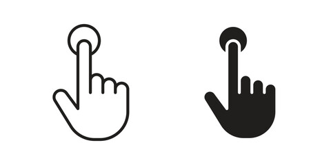 Finger control icon. Outline, Glyph and Filled Outline Style