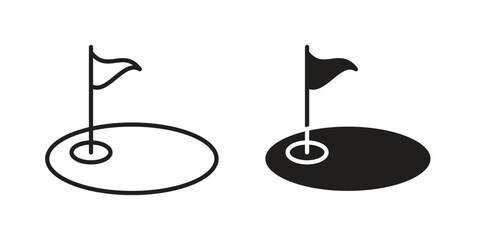 Golf yard icon. Outline, Glyph and Filled Outline Style