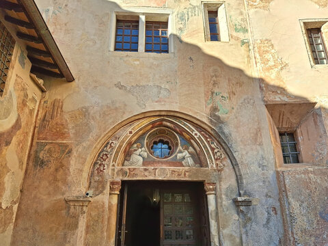 partial view of the monastery of San Benedetto in Subiaco