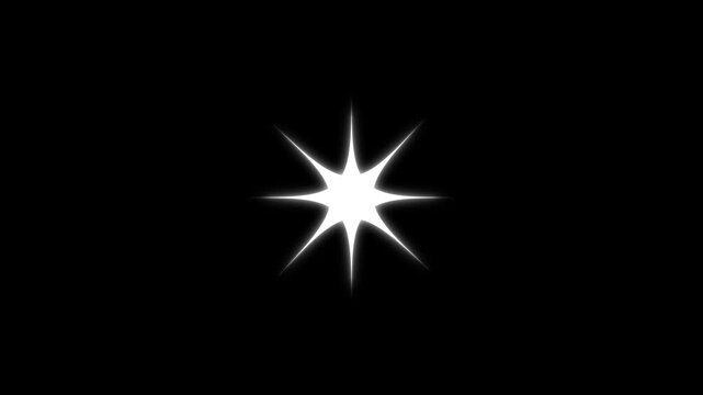 Twinkle Sparkling stars Shine animation on black screen, looping animation, doodles style stars Blinking retro vector stars and starry night sky, Animation twinkling stars on a black background. 4k