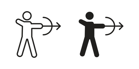 Hunter icon. Outline, Glyph and Filled Outline Style