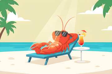 sunbathing cool crayfish