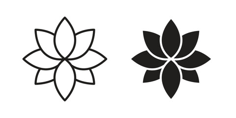 Protea icon. Outline, Glyph and Filled Outline Style