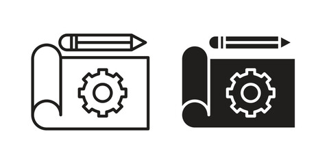 Prototyping icon. Outline, Glyph and Filled Outline Style