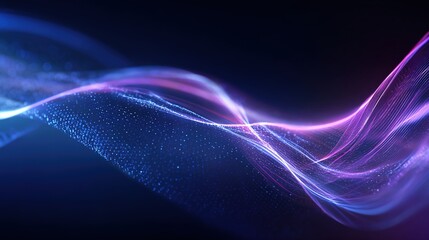 Fototapeta premium Abstract Wave in Color: An eye-catching abstract wave of vibrant colors flows gracefully against a dark backdrop, creating an artistic composition perfect for various design purposes.