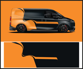Modern van design concept with abstract color blocking and graphic elements © Vector Result