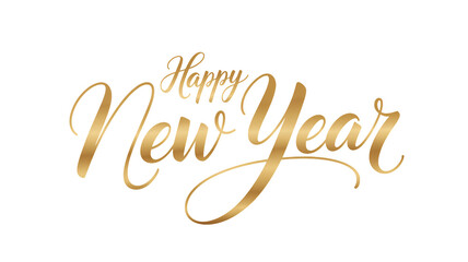 Elegant gold calligraphy wishing everyone a Happy New Year celebration moment