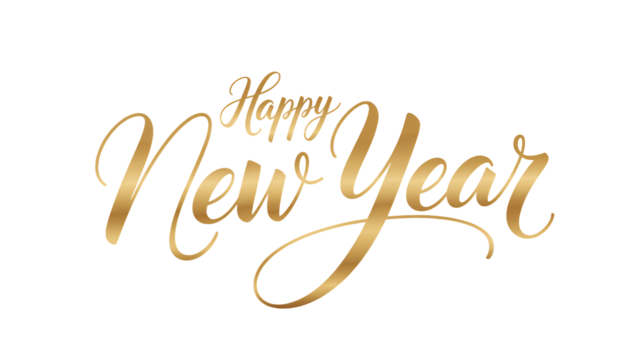 Elegant gold calligraphy wishing everyone a Happy New Year celebration moment - Powered by Adobe