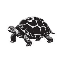 Minimalist Sea Turtle Silhouette Vector Icon For Logo Branding And Wildlife Illustration