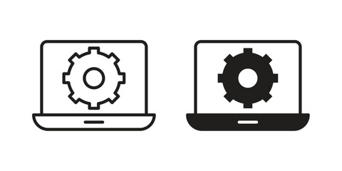 Software Engineering icon. Outline, Glyph and Filled Outline Style