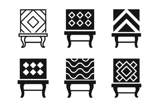 Creative Wallpaper Design Ideas. Creative Ways to Use Wallpaper in Home Decor. Icon set. Set Logo of Creative Ways to Use Wallpaper in Home Decor: accent wall