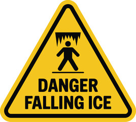 Danger falling ice sign vector illustration safety warning symbol icicles risk alert caution winter weather 97953925029