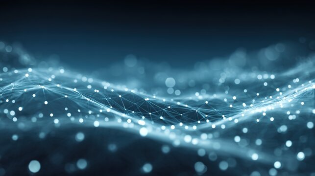 Digital Connection: A mesmerizing display of interconnected data points, forming a dynamic network of light. Capturing the essence of innovation.