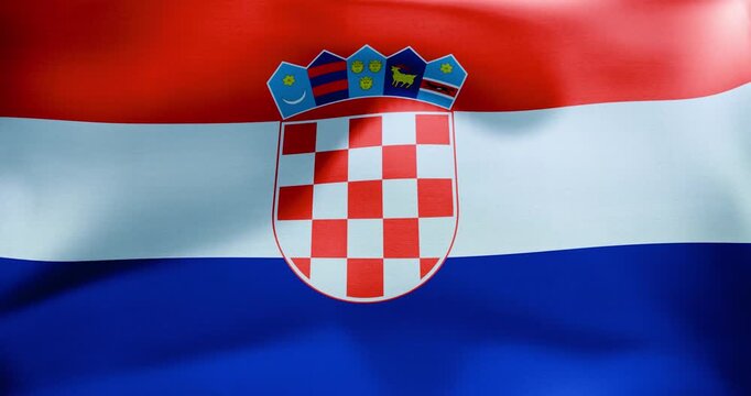 Croatia flag waving 30 seconds 4K high quality 60fps video