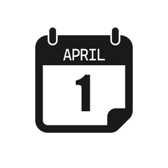 Vector icon page day calendar - 1 April month