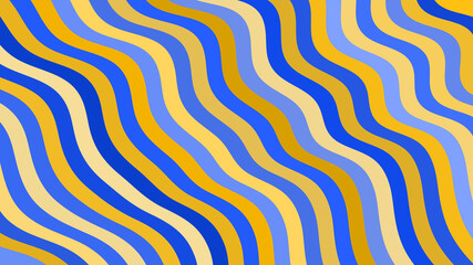 Abstract Wavy Pattern: Blue & Yellow Lines Graphic Illustration Design - Dynamic Visual for Creative Backgrounds & Art