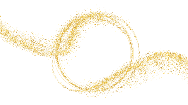 Stunning golden glitter swirl frames elegant copy space for luxury design