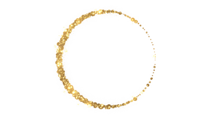 Stunning golden glitter arc creates a magical, elegant frame effect