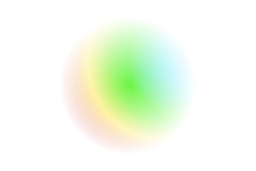 Trendy soft rainbow color gradient orb with luminous blur and pastel glow sphere modern abstract background on transparent overlay