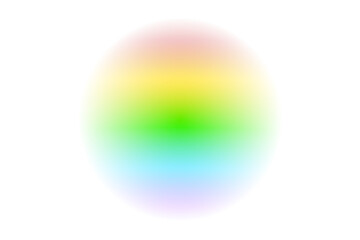 Trendy soft rainbow color gradient orb with luminous blur and pastel glow sphere modern abstract background on transparent overlay