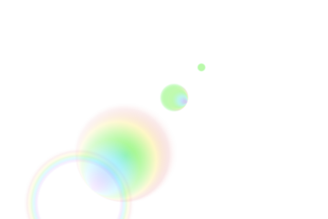 Optical sun light lens flare reflection overlay with gradient spectral rainbow colorful glow and bokeh effect ethereal illumination on transparent background