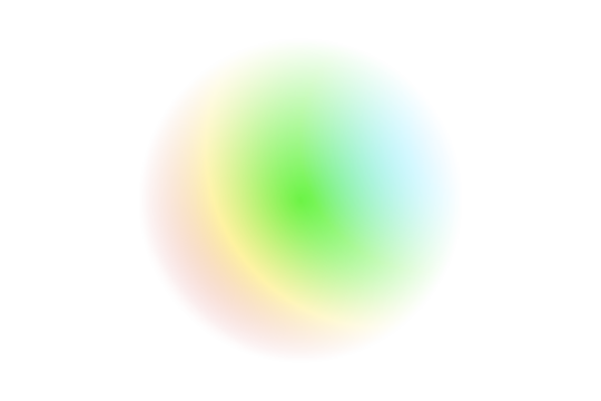 Trendy soft rainbow color gradient orb with luminous blur and pastel glow sphere modern abstract background on transparent overlay